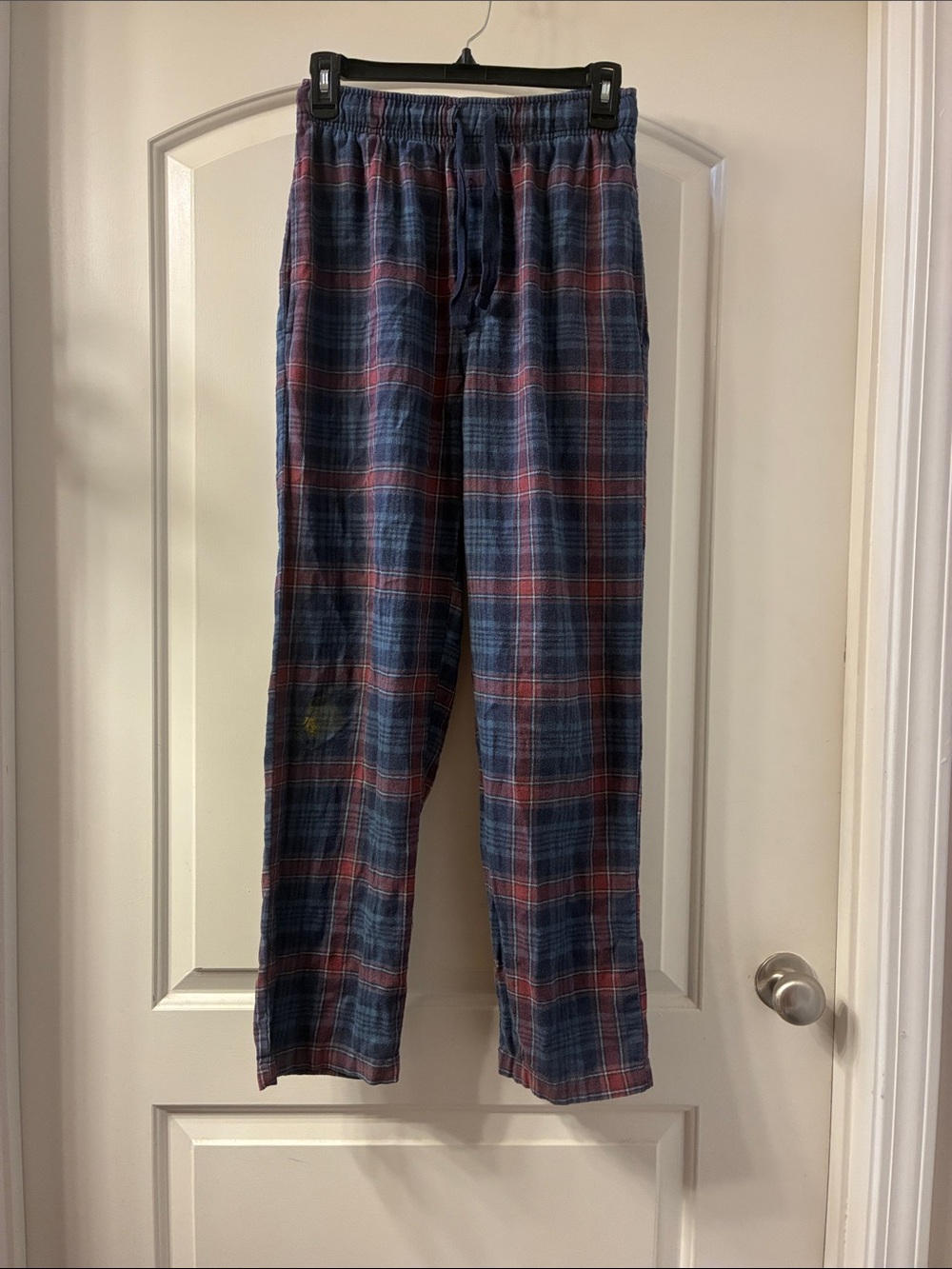 Men's Blue and Red Plaid Lounge Pants